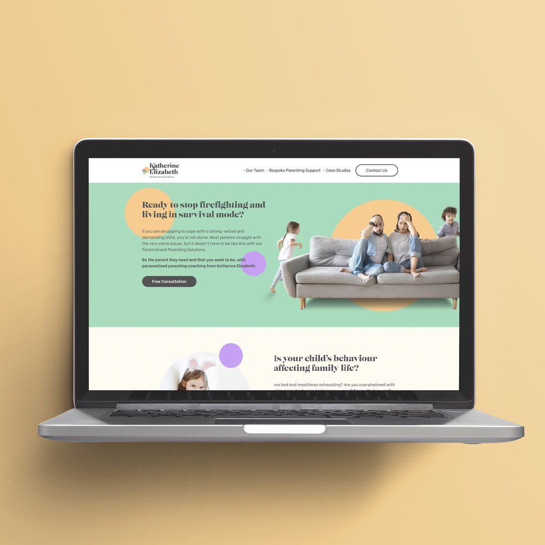 Katherine Elizabeth website on laptop