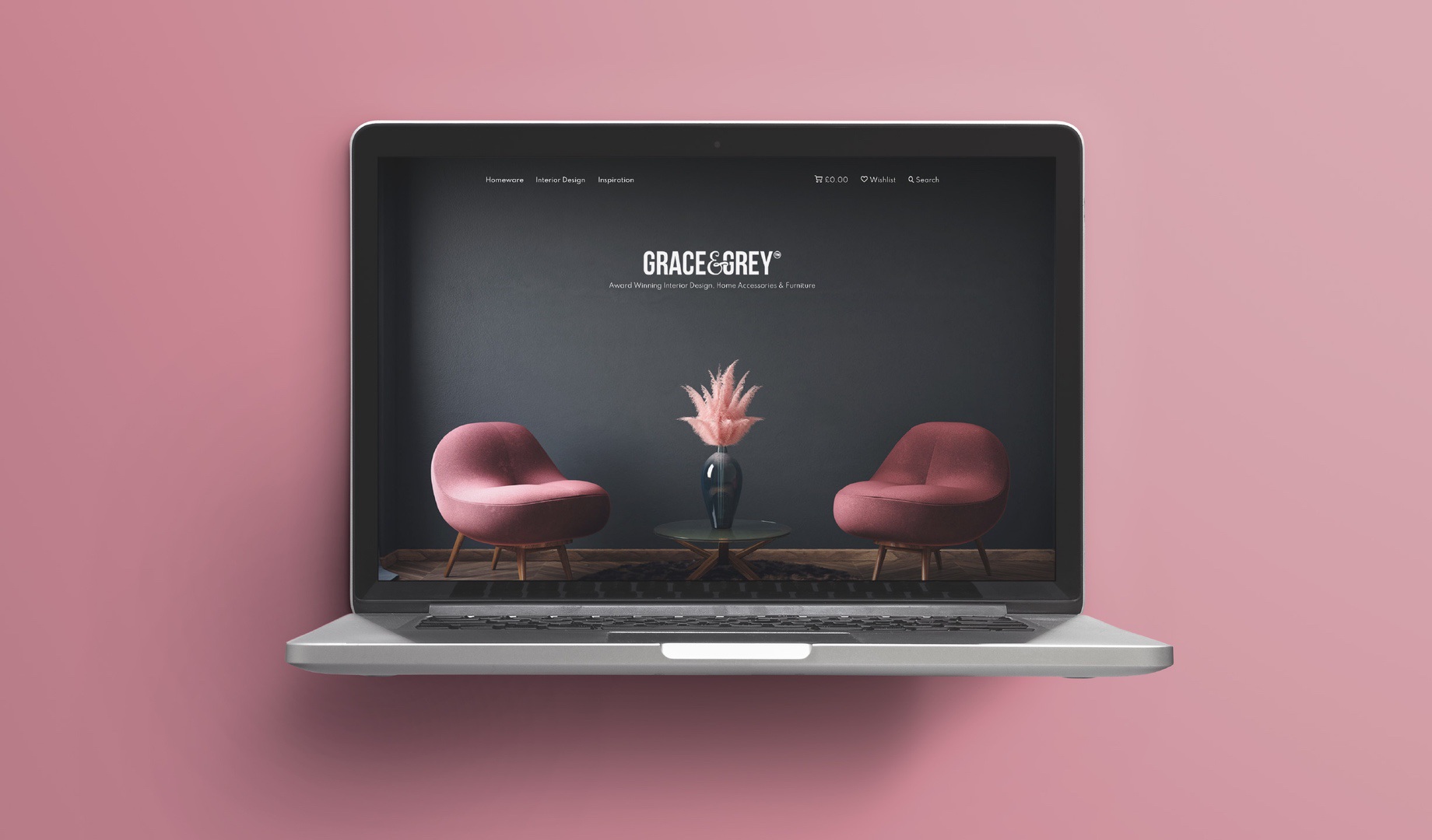 Grace & Grey website on laptop