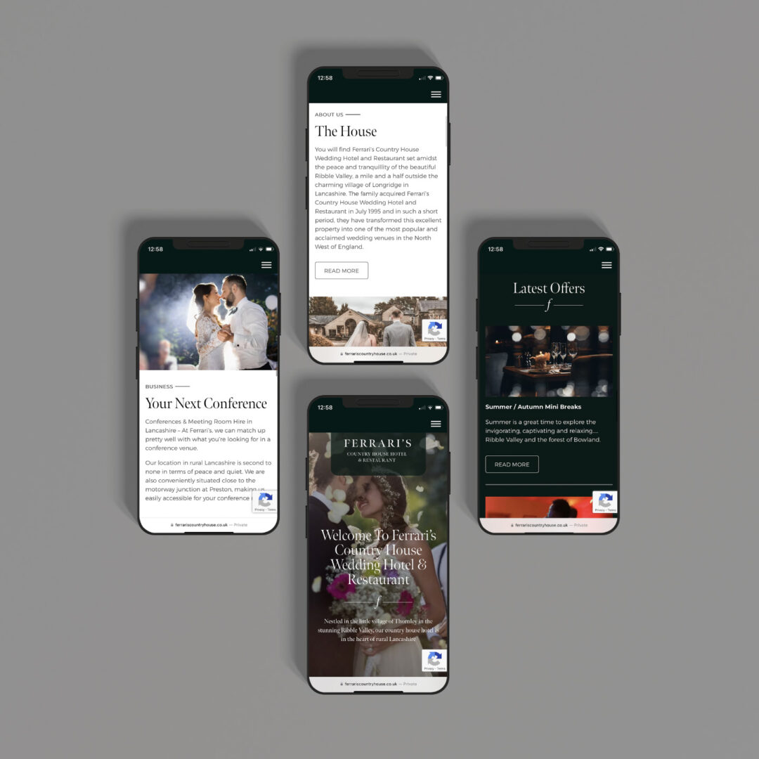 Ferraris Country House web development mobile responsive layouts