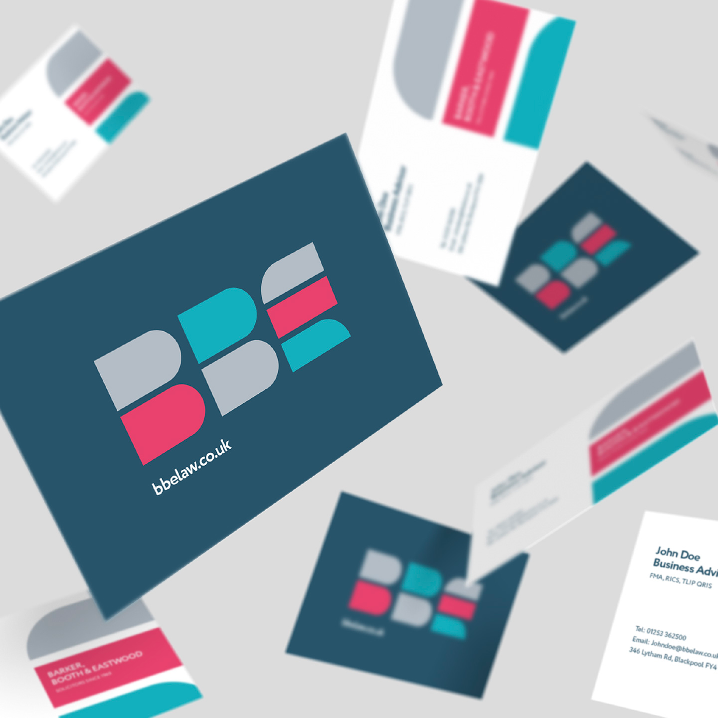 BBE Law branding design business cards